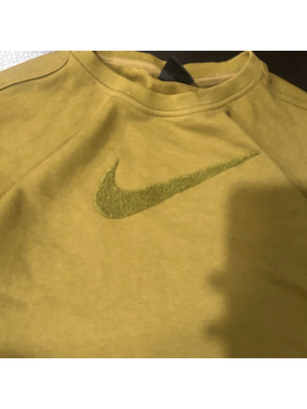 y2k Nike Olive Green Crewneck Sweatshirt Medium center swoosh